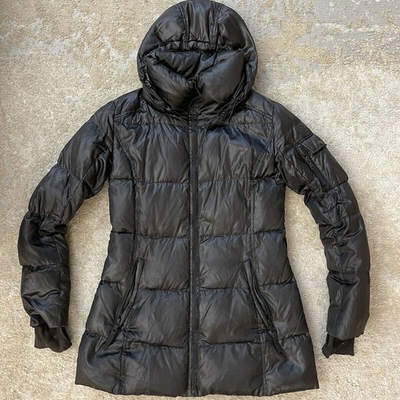 S 13/NYC DUCK DOWN GREEN PARKA HOODED POCKETS COAT JACKET SIZE S - Picture 1 of 9